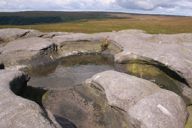 Shapes in rock eroded away by water