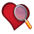 Examine heart with magnifying glass